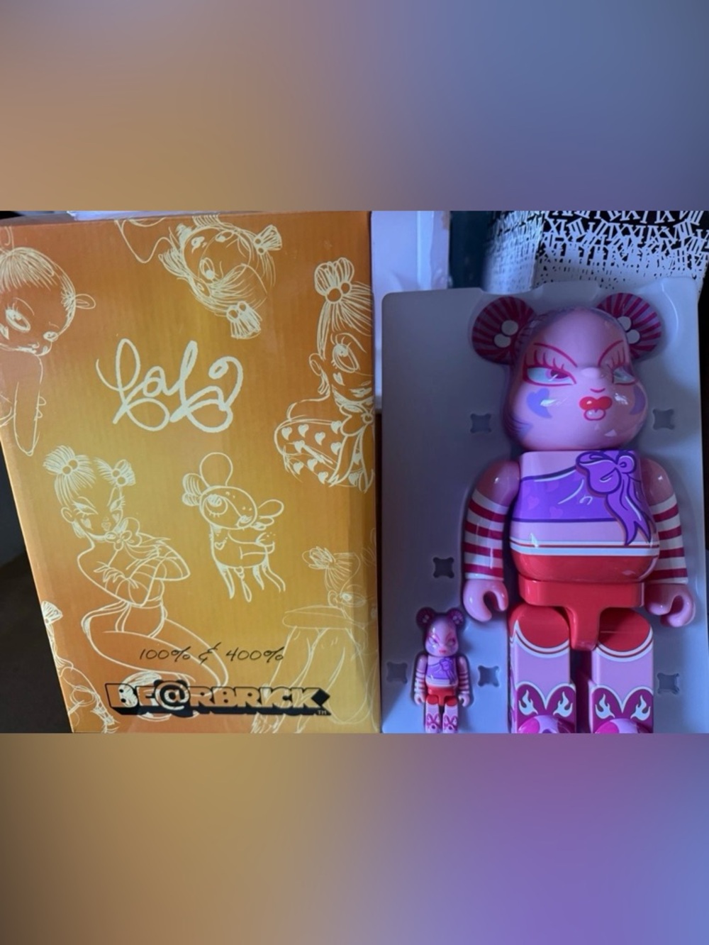 Bearbrick FAFI 400% & 100% Medicom Toy Figure Set
